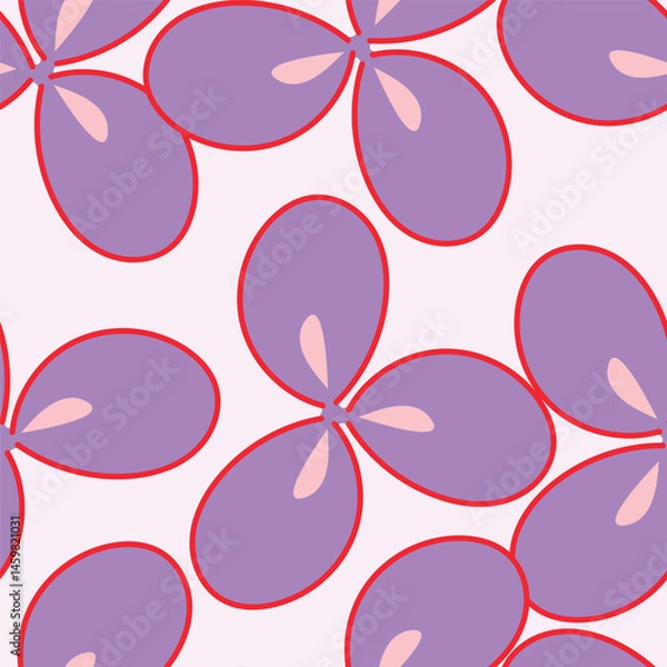Fototapeta Cute feminine seamless watercolor pattern with little tiny wildflowers, hand drawn
