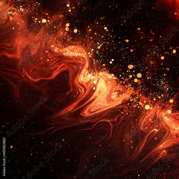 Obraz Christmas colorful abstract background. Glowing background with golden dust, sparkles, shimmer, particles. New year mockup for celebrating. 
