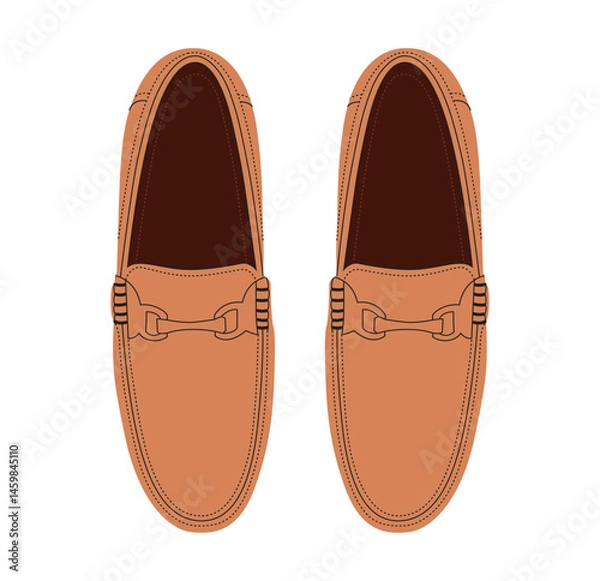 Fototapeta Vector loafer design, Shoe sketch, Sneakers vector, Shoes outline illustration, vector drawing. Shoe isolated on white background, vector illustration Loafer, Shoes clipart, Pair of shoes top view.