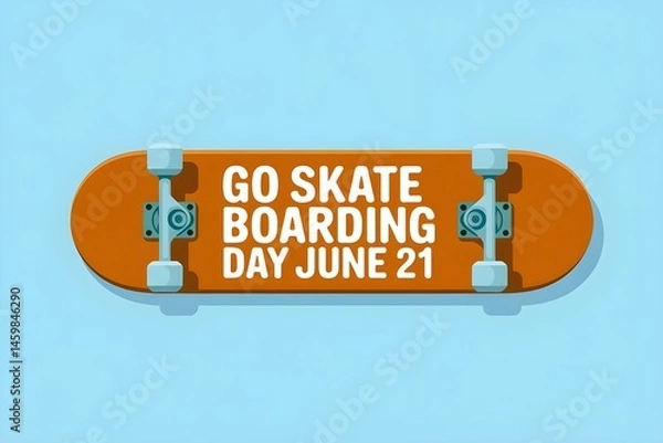 Fototapeta Go Skateboarding Day on June 21 in Blue Setting