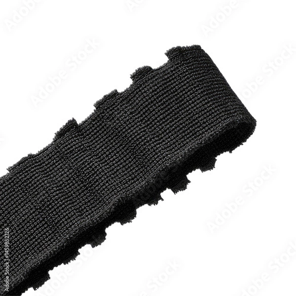 Obraz Black Elastic Waistband Band With Ribbed  isolated on a transparent background