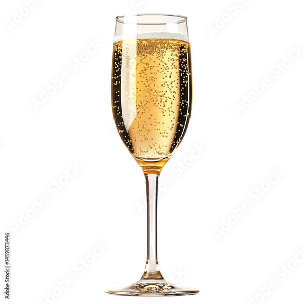 Obraz Glass of Champagne Isolated on Transparent Background
