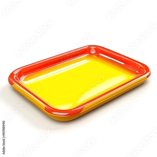 Fototapeta Yellow and red rectangular tray