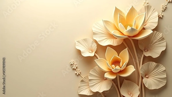 Fototapeta 3D Floral background. Generative Ai. 