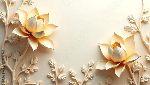 Fototapeta 3D Floral background. Generative Ai. 