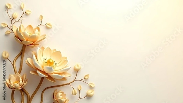 Fototapeta 3D Floral background. Generative Ai. 