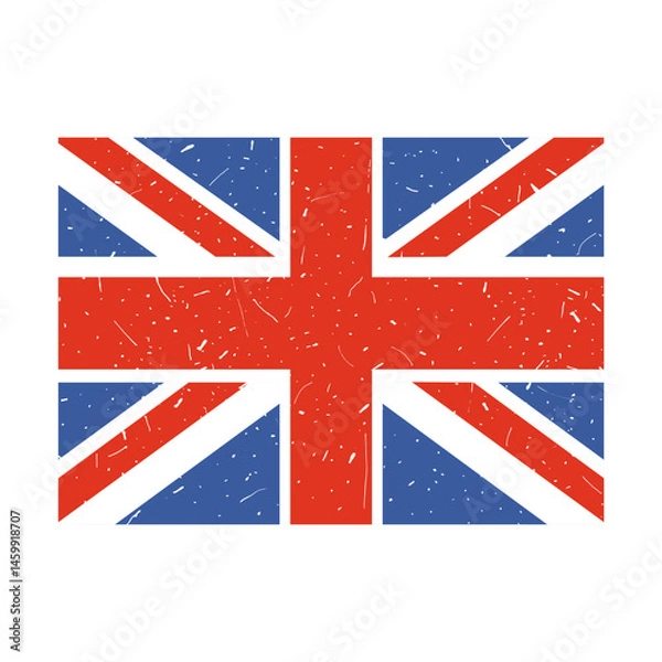 Fototapeta UK Flag with grunge texture. National flag of the United Kingdom. Vector illustration