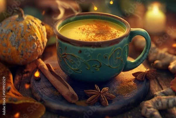 Fototapeta Turmeric Golden Milk