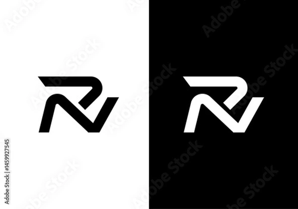 Obraz RN, NR monogram logo icon