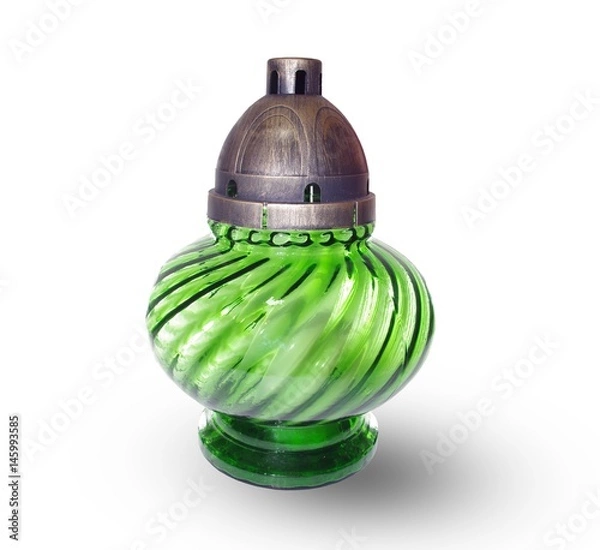 Obraz Zielony lampion cmentarny