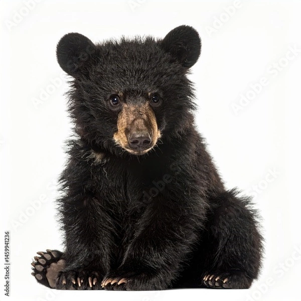 Obraz Adorable Bear Cub Sitting and Looking with Soft Fur and Big Eyes