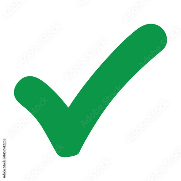 Fototapeta green checkmark icon vector illustration on white background, green tick and approved icon vector