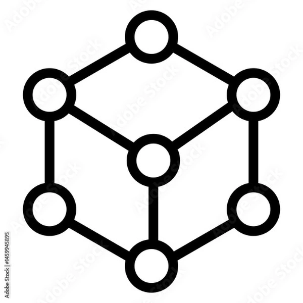 Fototapeta Cube Vector Line Icon Design