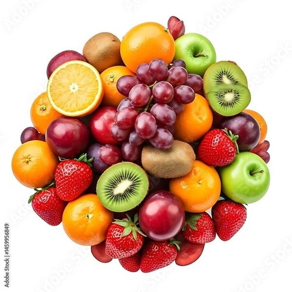 Obraz Fresh mix fruit top view image.