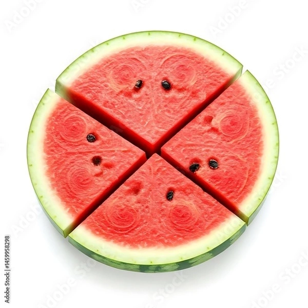 Obraz Fresh watermelon top image white background.
