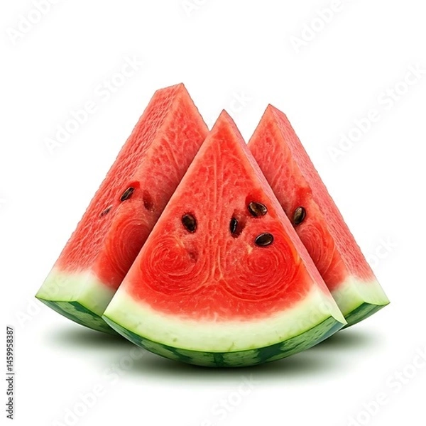 Obraz Fresh watermelon top image white background.