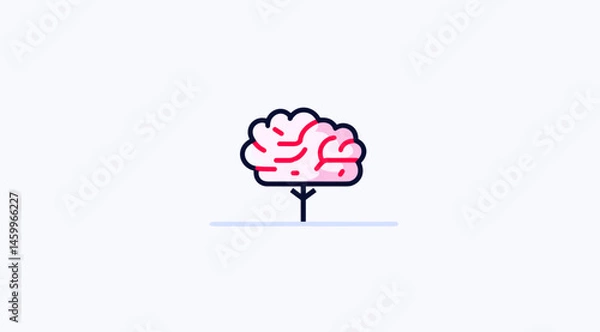 Fototapeta Conceptualize the Human Brain: A vivid visual representation of a brain, depicted as a stylized illustration, offers a unique perspective on mental processes and intellectual concepts.