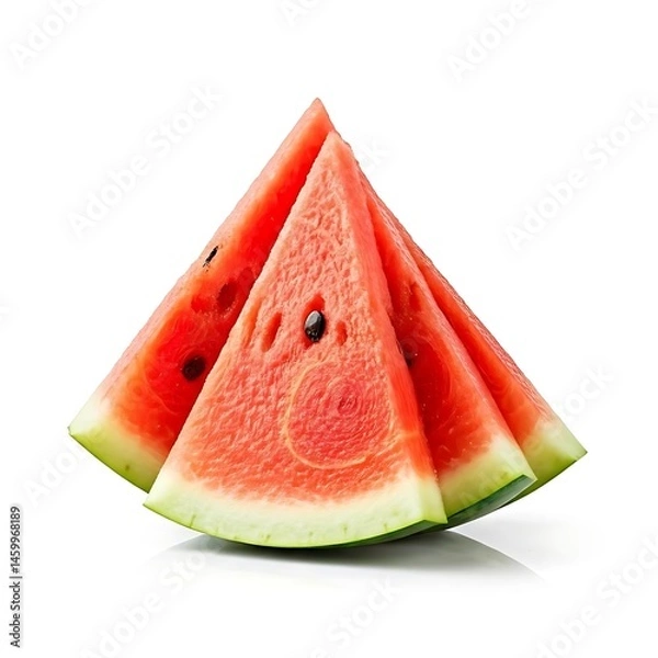 Obraz water mellon in pieces on the ice blocks top view.