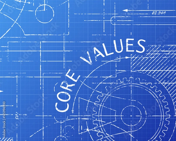 Fototapeta Core Values Blueprint Machine