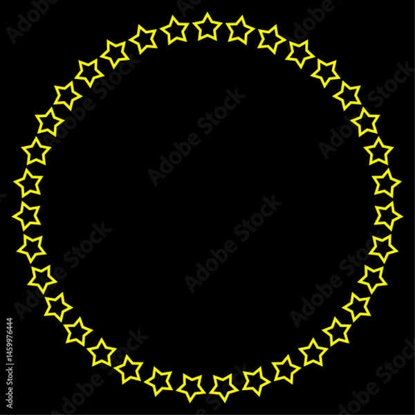Obraz stroke line star frame border