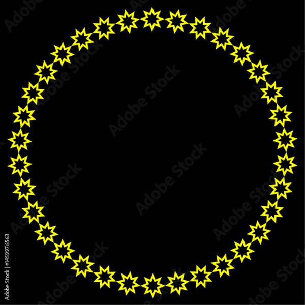 Obraz stroke line star frame border