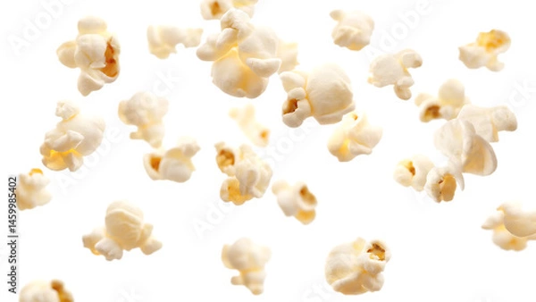 Obraz flying popcorn isolated on white background  PNG