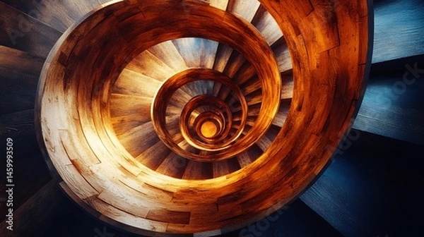 Fototapeta Abstract spiral staircase made genome sequences representing the climb of bioinformatics in medical science