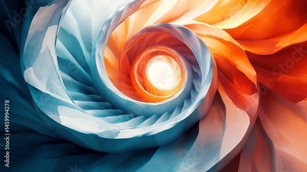 Fototapeta Abstract spiral staircase made genome sequences representing the climb of bioinformatics in medical science
