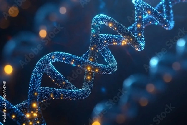 Fototapeta Abstract machine learning cloud scanning gene network using real time bio informatics feedback systems