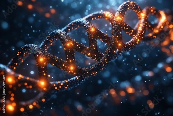 Fototapeta Abstract machine learning cloud scanning gene network using real time bio informatics feedback systems