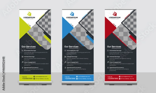 Fototapeta Professional Business Promotion Roll up Banner Design Free Template