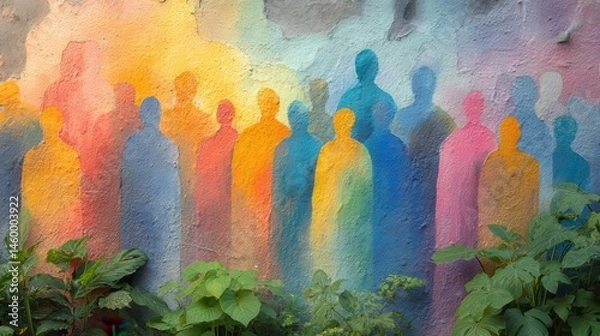 Obraz Vibrant Silhouettes Mural at Dawn