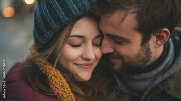 Fototapeta A man gently kissing his partnerâ€™s forehead, soft and warm moment --ar 16:9 --v 6.1 Job ID: 75d03e42-5b51-4695-a308-8ec7b2cad2c9