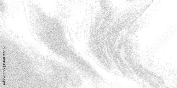 Fototapeta Grungy dust pattern with ripple flow and shadowed stippling. Particle grain gradient in abstract greyscale wave. Vector illustration
