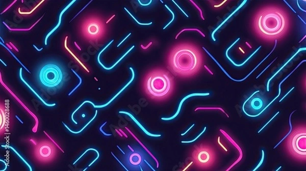 Fototapeta Neon Circuit Pattern