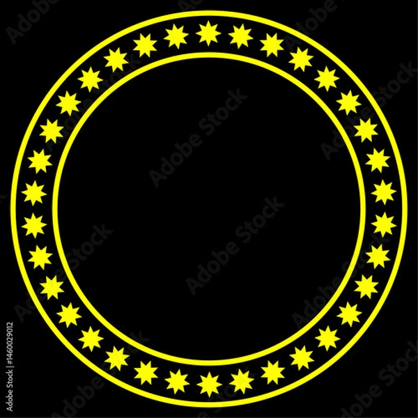 Obraz star frame border with circle outline made of stroke line