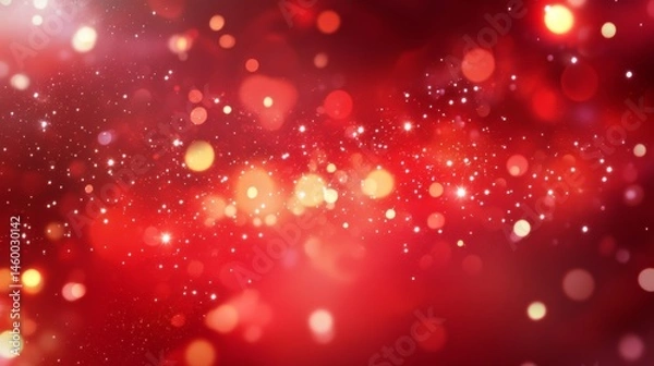 Obraz Abstract red festive background with shimmering sparkles for celebration or holiday themes
