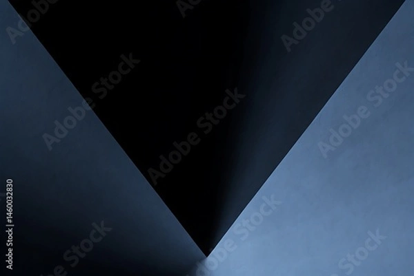 Fototapeta Modern black dark blue white abstract background. Minimal. Color gradient. Geometric shape. Lines stripe triangle angle 3d shadow. Design. Futuristic. Metal metallic effect.Light shine.Luxury premium.