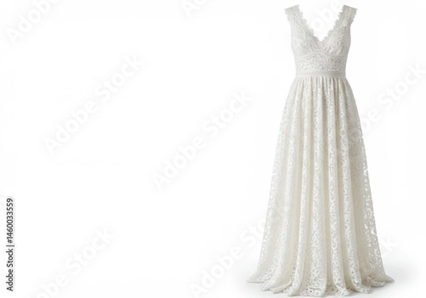 Fototapeta Elegant white dress isolated on white background