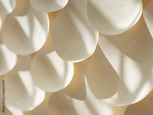 Obraz Abstract geometric wall with overlapping soft beige and white circles