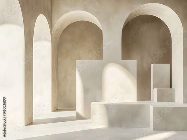 Obraz Monochrome curved forms blending into each other with smooth gradients