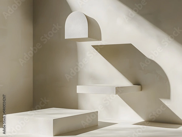Obraz Monochrome curved forms blending into each other with smooth gradients