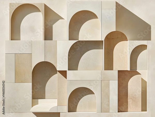 Obraz Monochrome curved forms blending into each other with smooth gradients