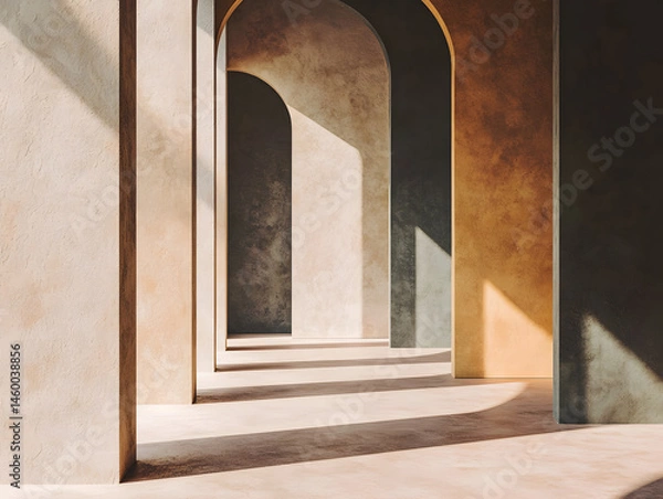 Obraz Muted earth-toned semi-circles arranged in rhythmic vertical columns