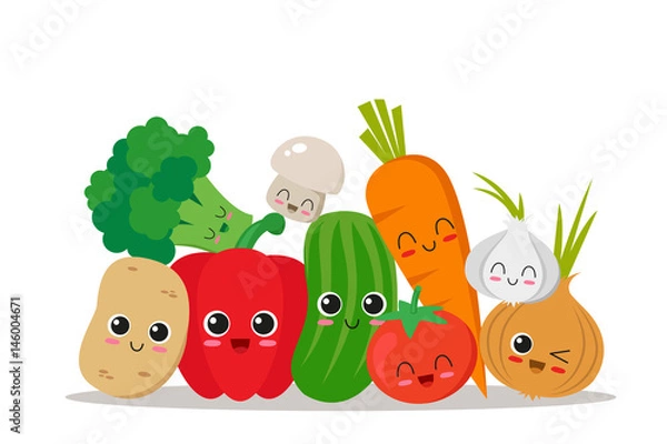 Obraz Vegetables character collection