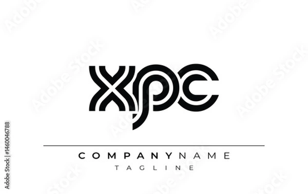 Fototapeta XPC Creative Unique Modern Letter Logo Design. Stylized logo featuring a unique letter design, presenting abstract minimalist aesthetics and modern appeal.