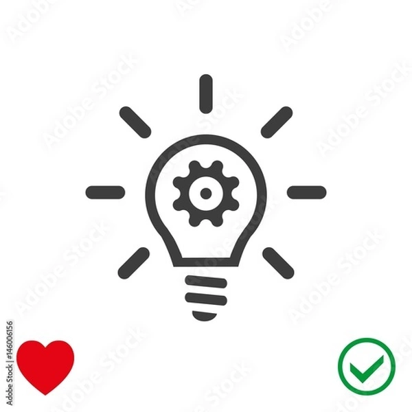 Obraz bulb icon stock vector illustration flat design
