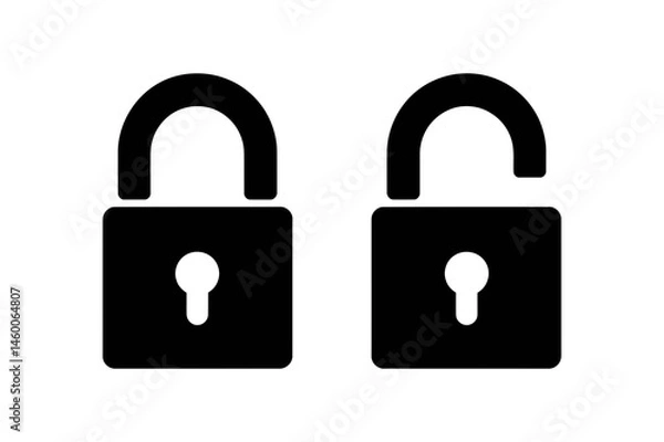 Fototapeta Lock and unlock security access control symbol icon
