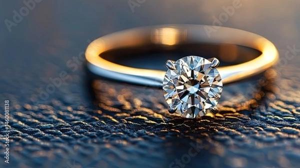 Obraz Sparkling diamond solitaire ring