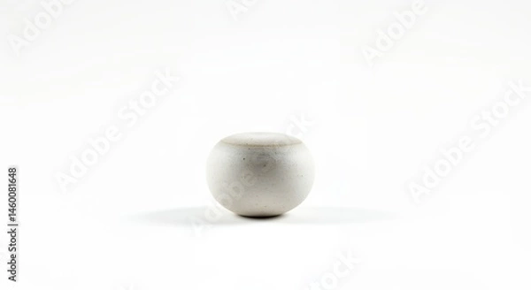 Fototapeta Light gray ceramic object against white background
